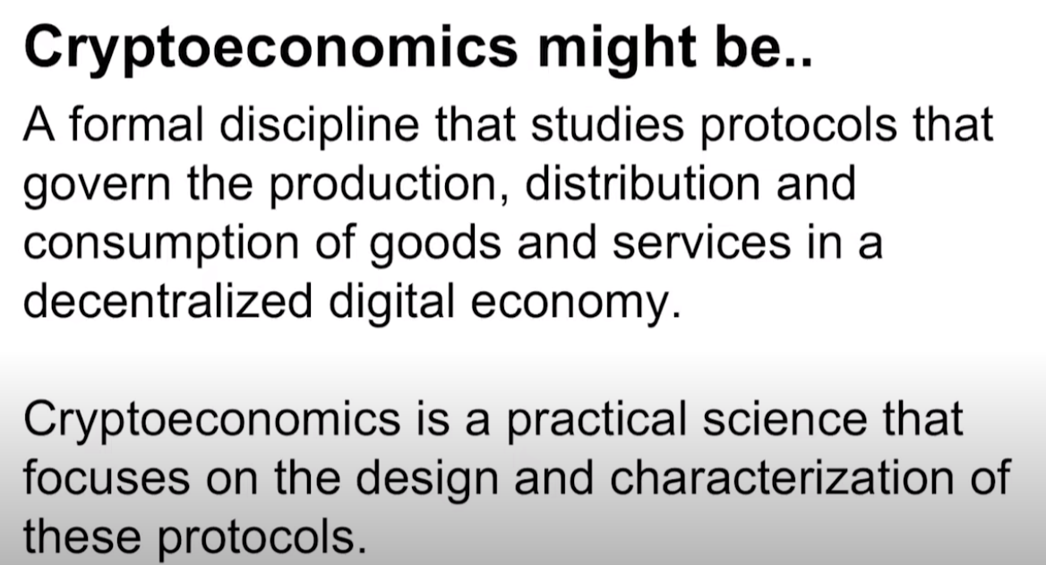 Cryptoeconomics might be